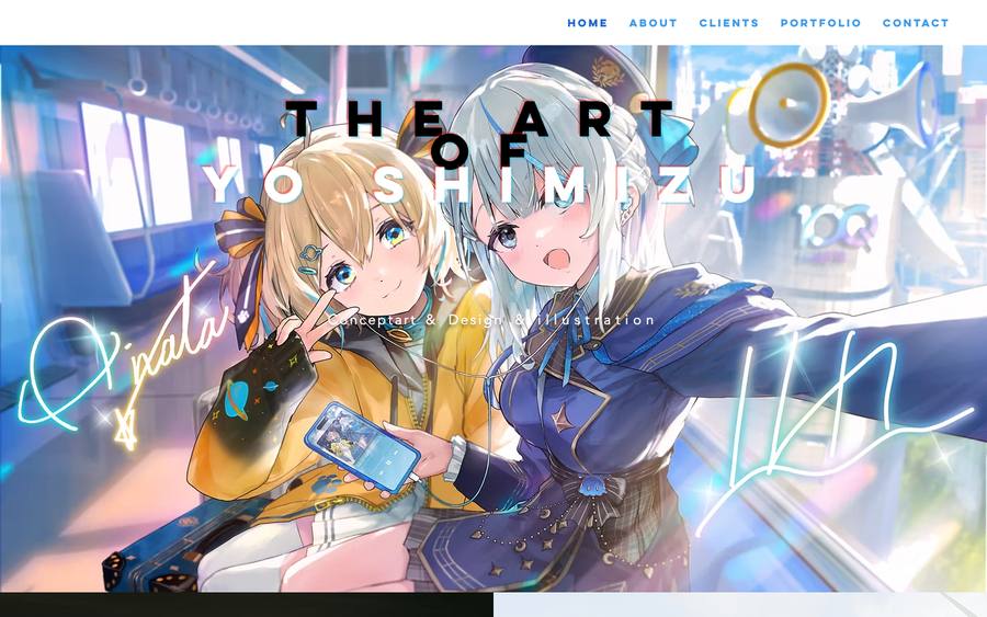 THE ART OF YO SHIMIZU のWebサイトのキャプチャ